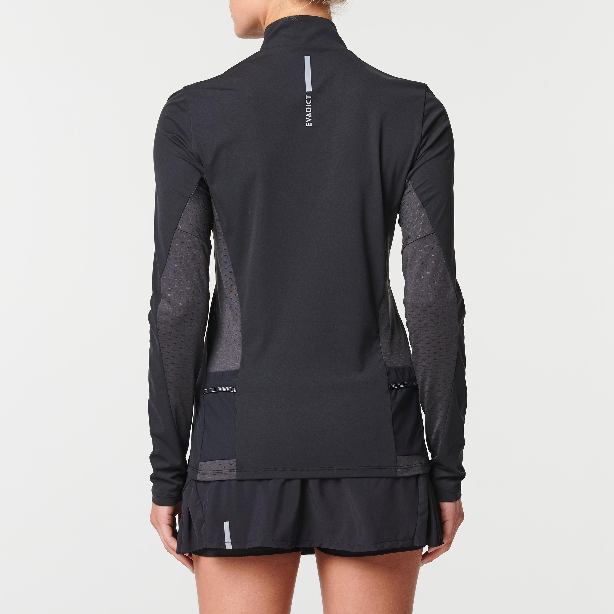 WOMEN'S LONG-SLEEVED TRAIL RUNNING ZIP JERSEY - BLACK/BRONZE 2/9