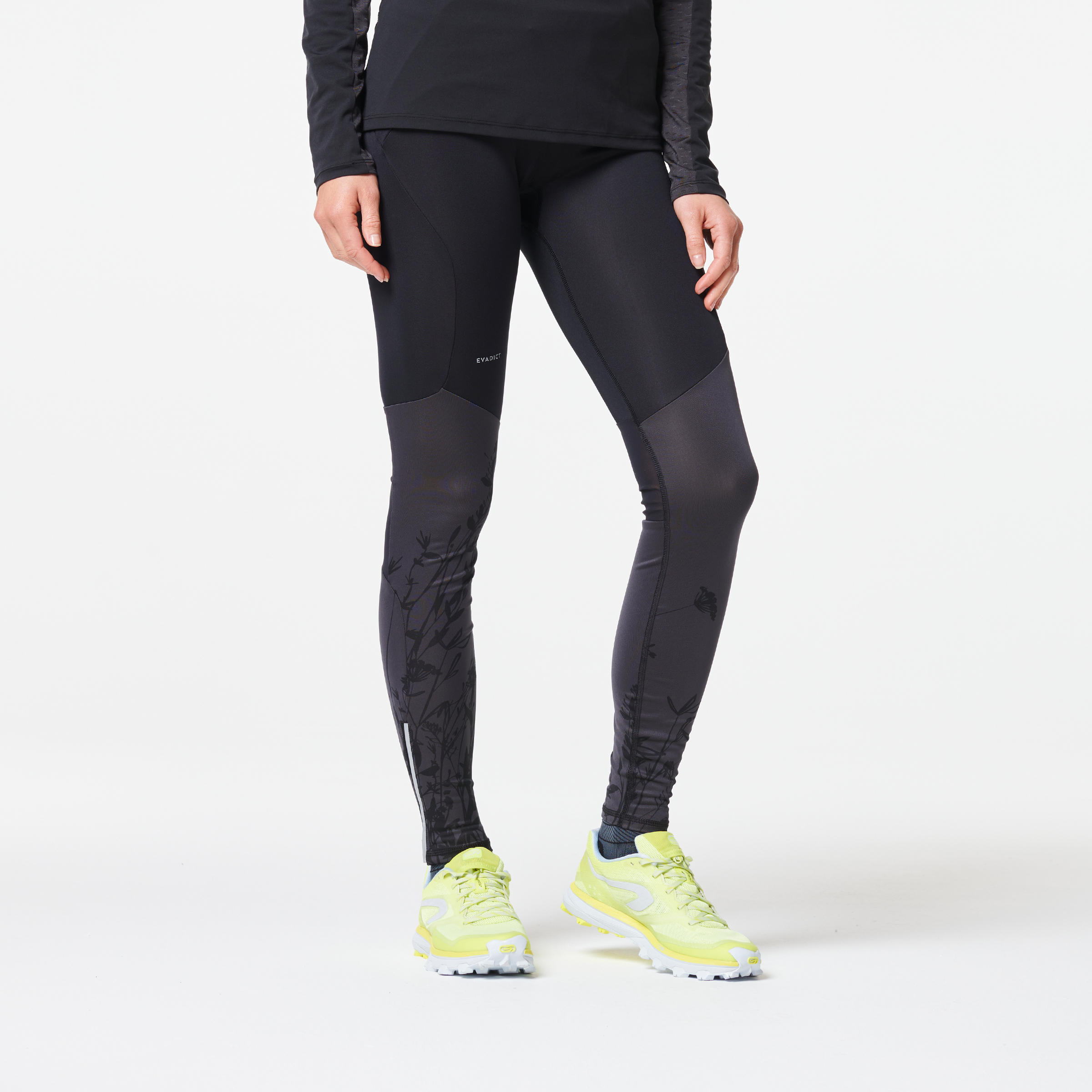 WOMEN'S TRAIL RUNNING TIGHTS - BLACK 