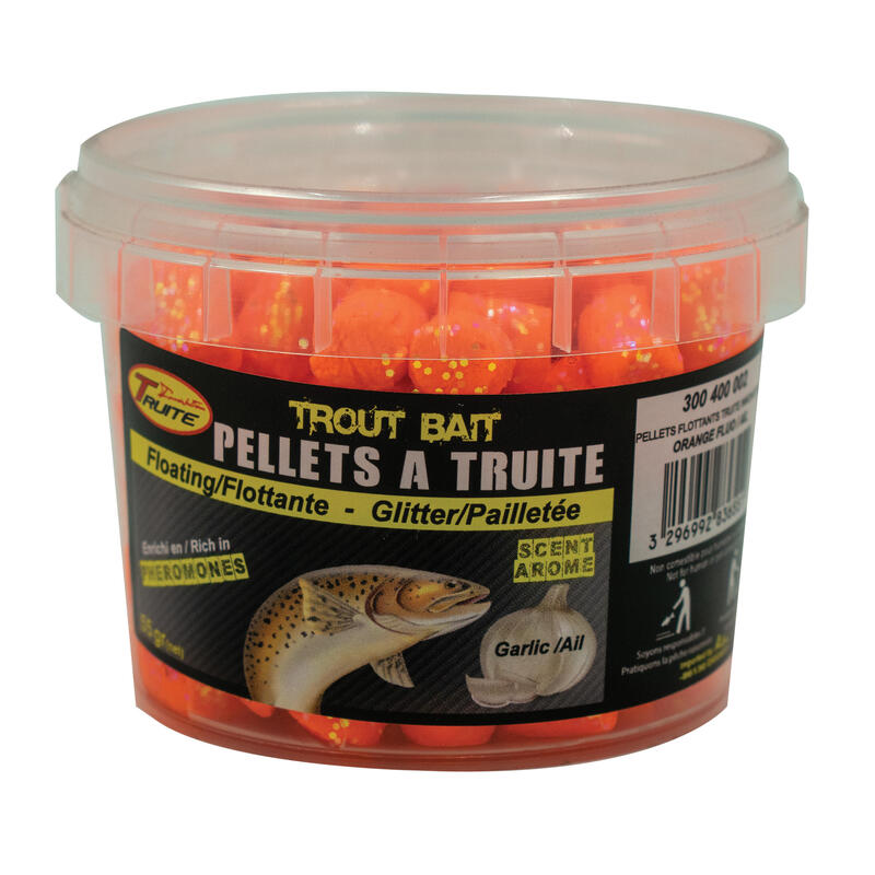 Pellet galleggianti pesca trota stagno arancioni