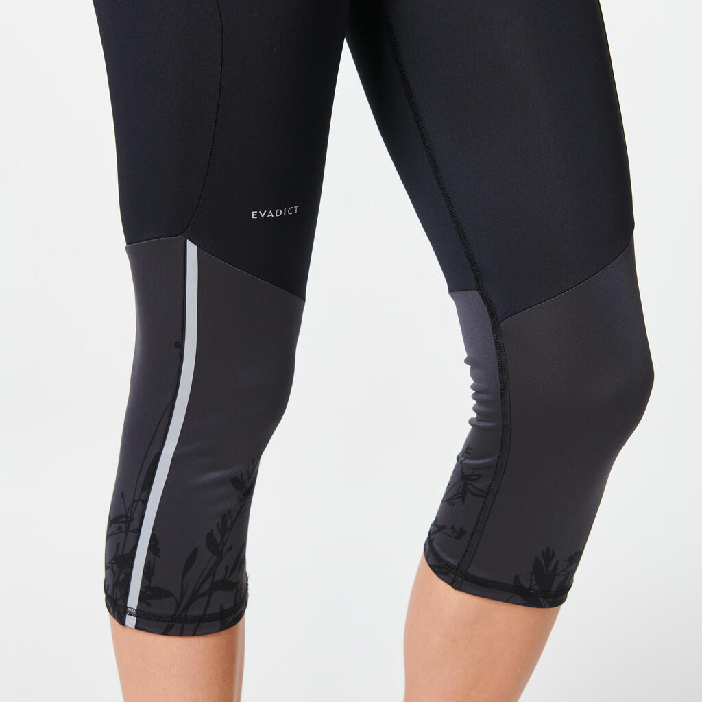 Women's Trail Running Cropped Bottoms - black bronze