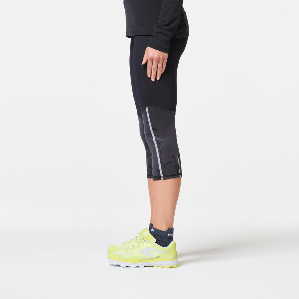 Women's Trail Running Cropped Bottoms - black bronze