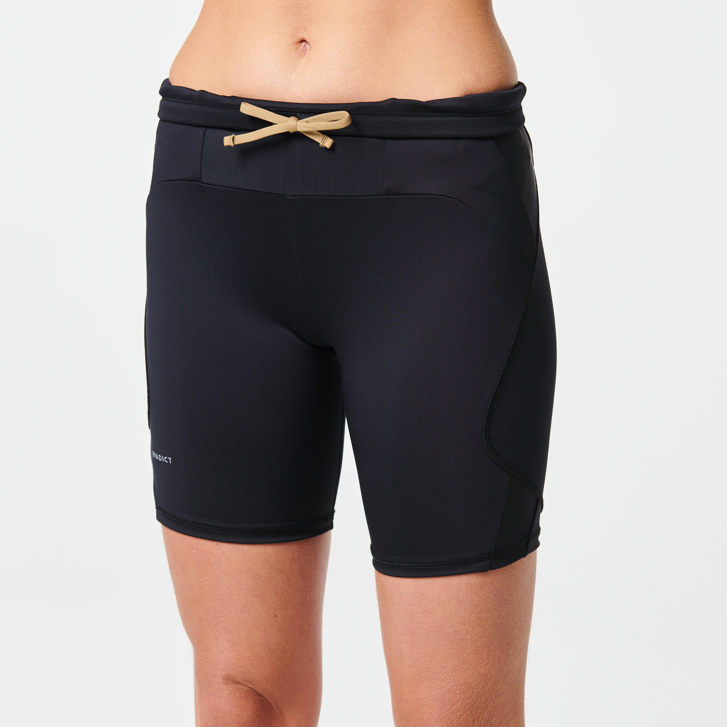 WOMEN'S TRAIL RUNNING TIGHT SHORTS - BLACK/BRONZE 2/20