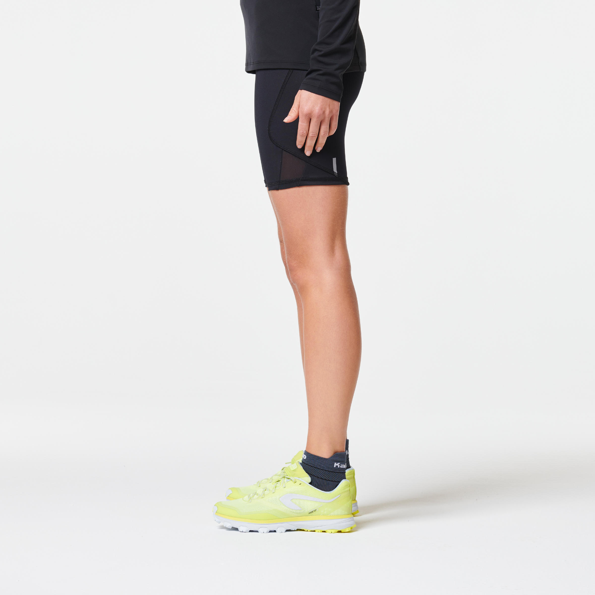 WOMEN'S TRAIL RUNNING TIGHT SHORTS - BLACK/BRONZE 9/20