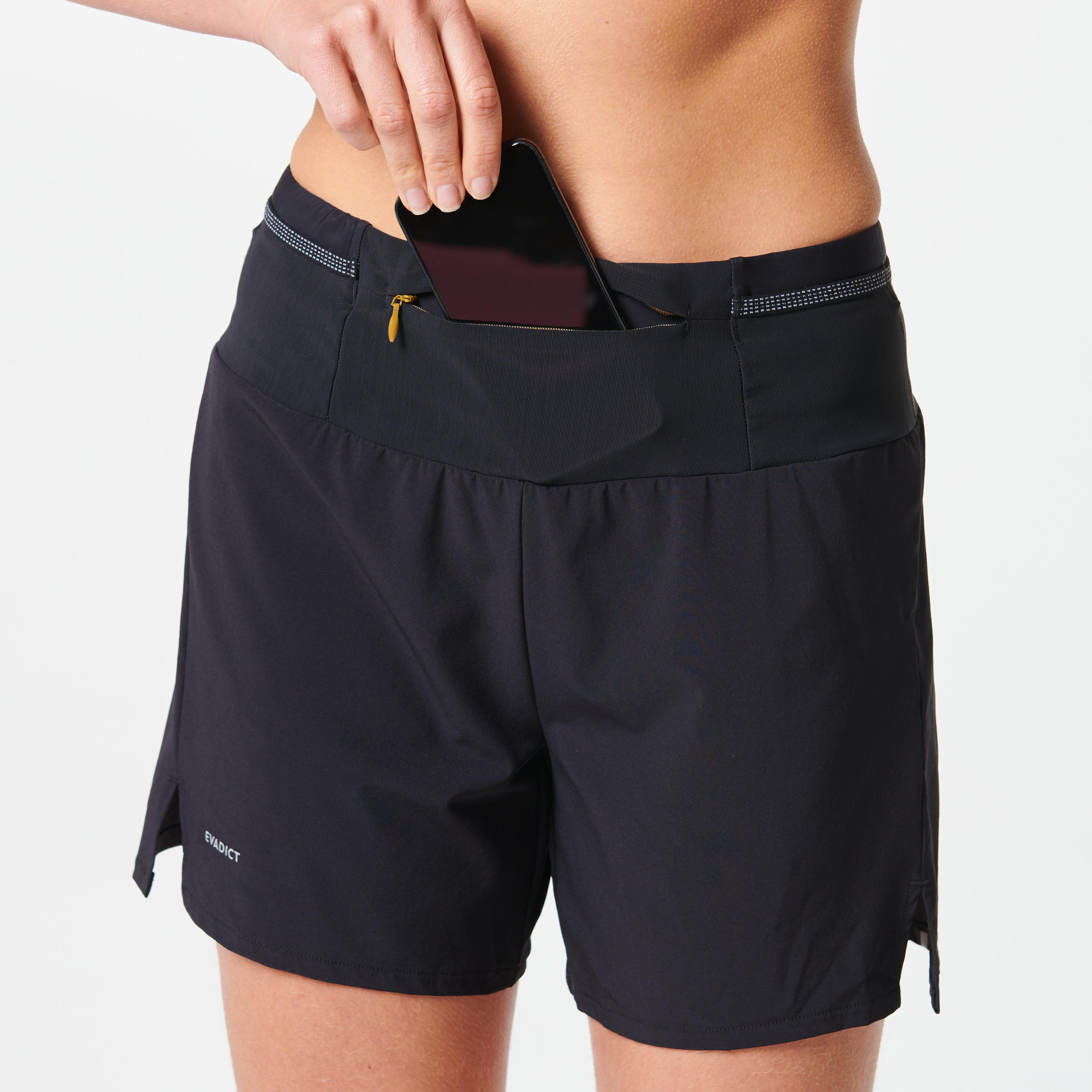 Baggy trailshort voor dames zwart | EVADICT | Decathlon.nl