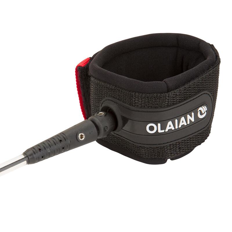 Leash Surf Olaian 8' (240 cm) Negro Diámetro 7 mm