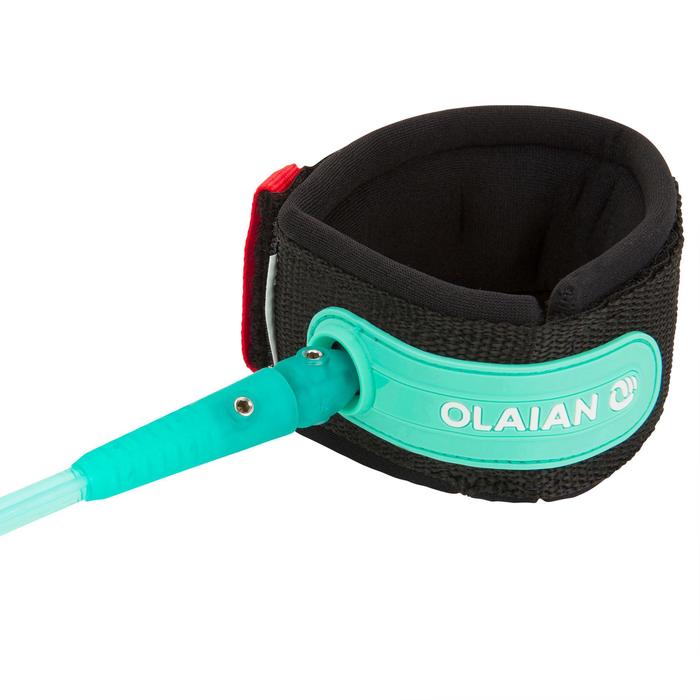 Leash surf 8' (240 cm) diamètre 7 mm vert Olaian Decathlon