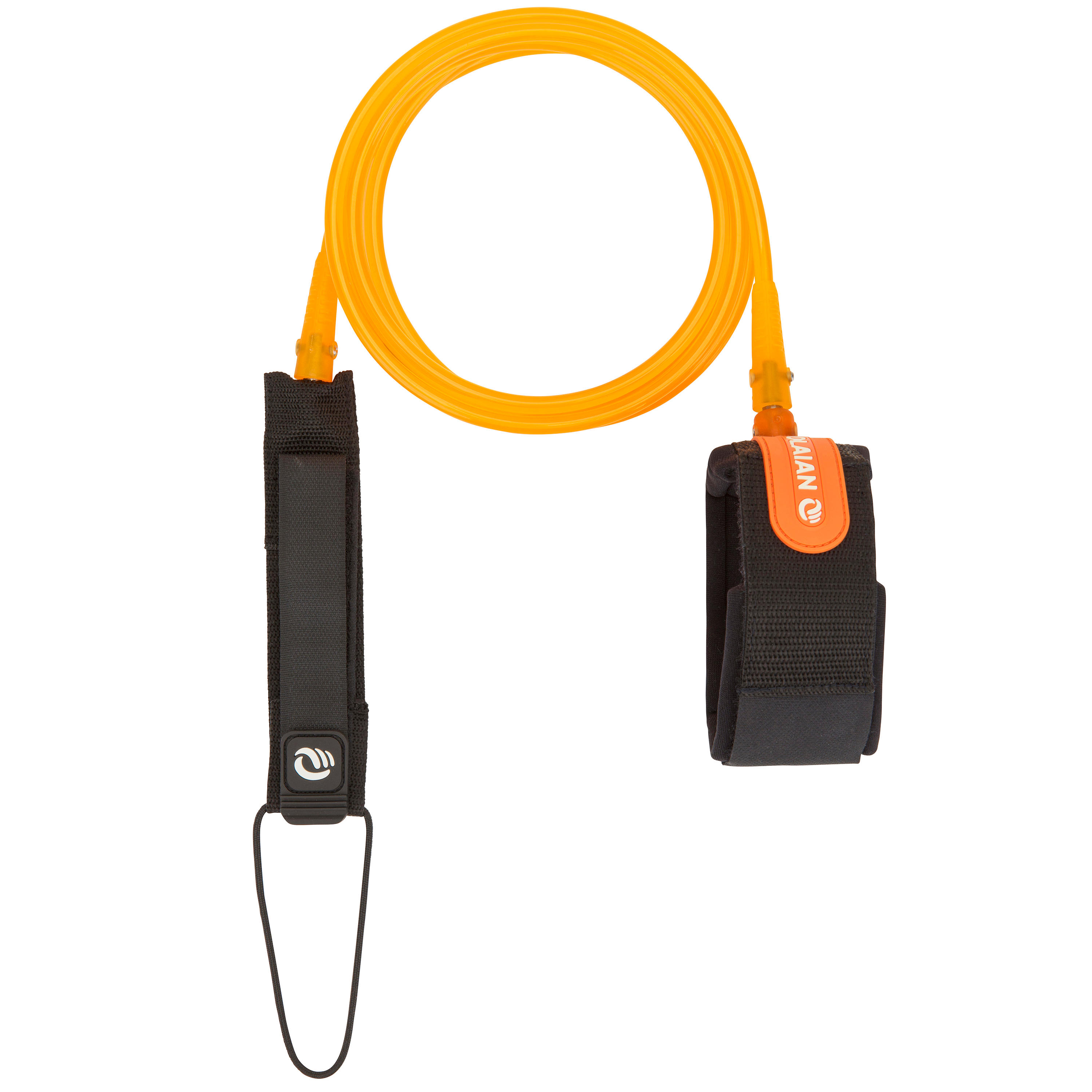 7 mm Diameter Surfboard Leash 7' (210 cm) - Orange. 1/8