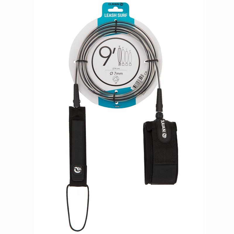 Leash surf 9' diametru 7 mm Negru 