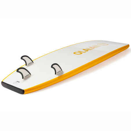 FOAM SURFBOARD 100 6'8" with leash and 3 fins.