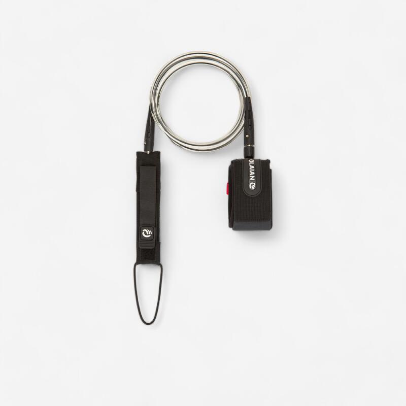 Leash surf 6' (183 cm ) diamètre 7mm noir