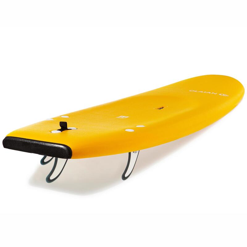 PRANCHA DE SURF ESPUMA 100 6'8" vendida com leash e 3 quilhas.