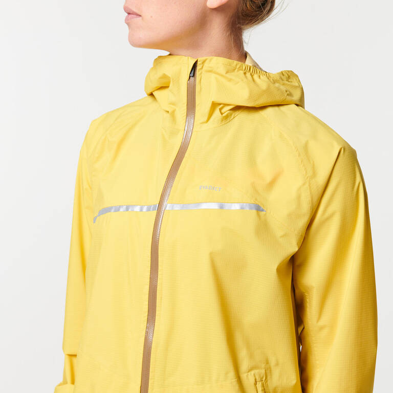 Women's Trail Running Waterproof Rain Jacket - yellow/ochre