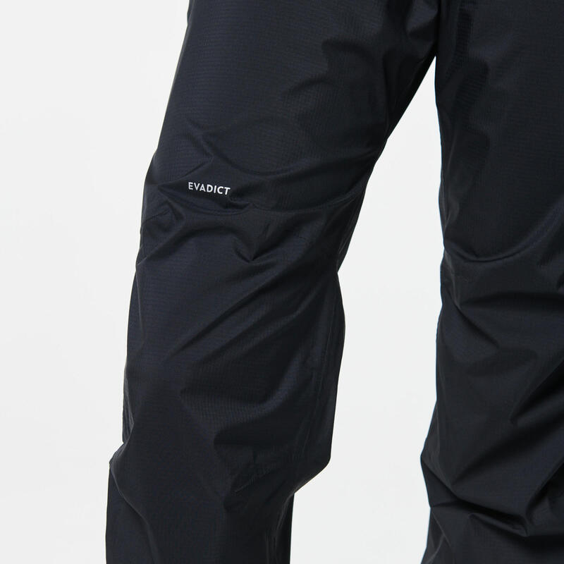 WOMEN'S TRAIL RUNNING PANTS - EVADICT WATERPROOF PANTS - BLACK