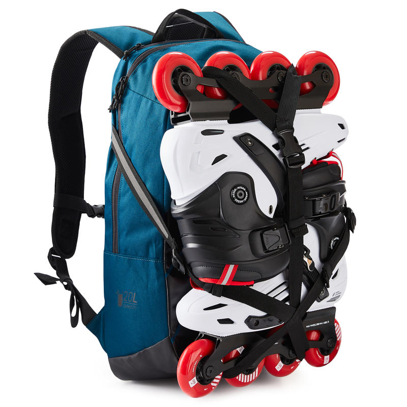 20Litre Inline Skating Backpack BP100 Blue Decathlon