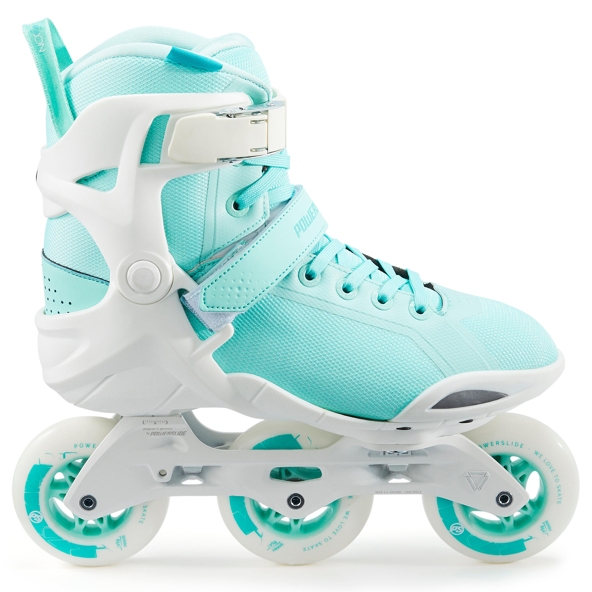 Adult Women's 3x90mm Powerslide Inline Skates Phuzion Radon - White/Light Green 2/10