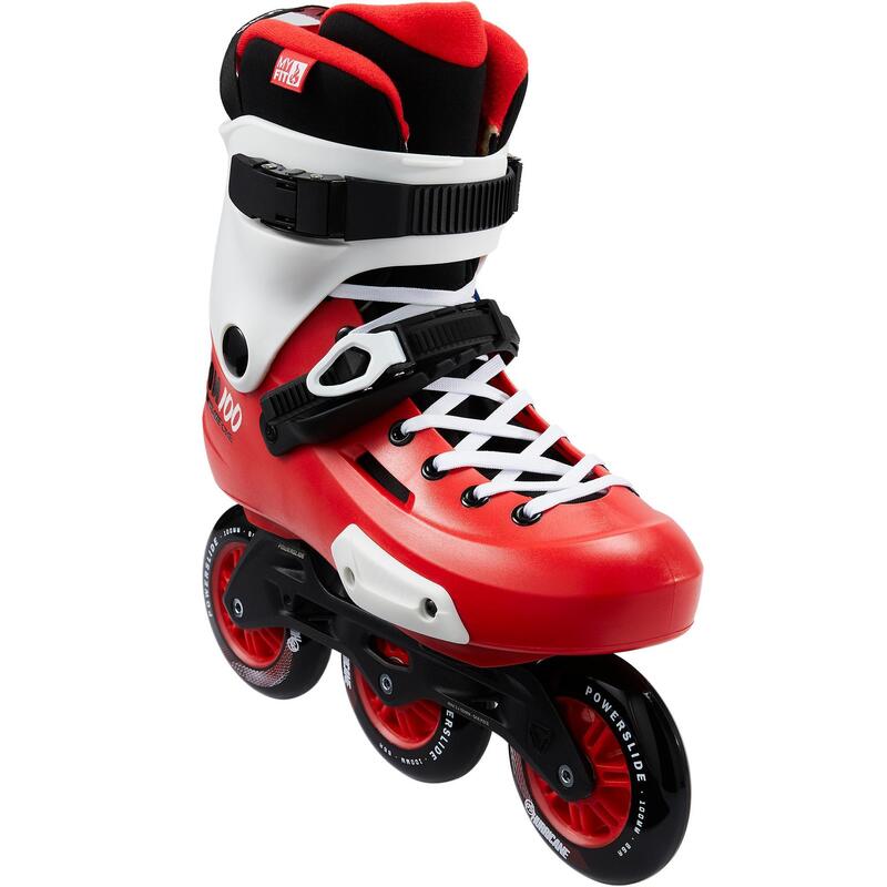 Inline Skates Inliner Triskate Freeskate ZOOM 100 Erwachsene rot/weiß