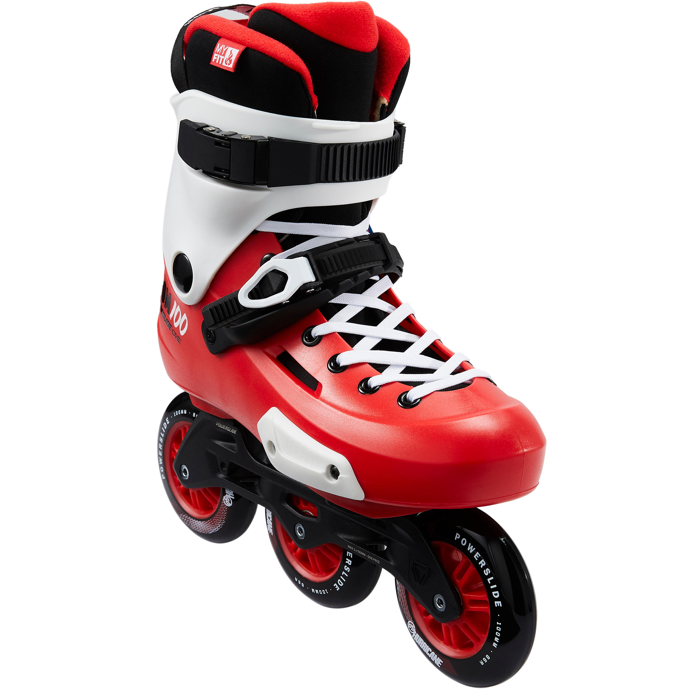 Roller En Ligne freeskate adulte ZOOM 100 rouge blanc POWERSLIDE