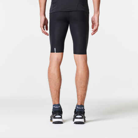 Men's Trail Running Tight Compression Shorts - black grey
