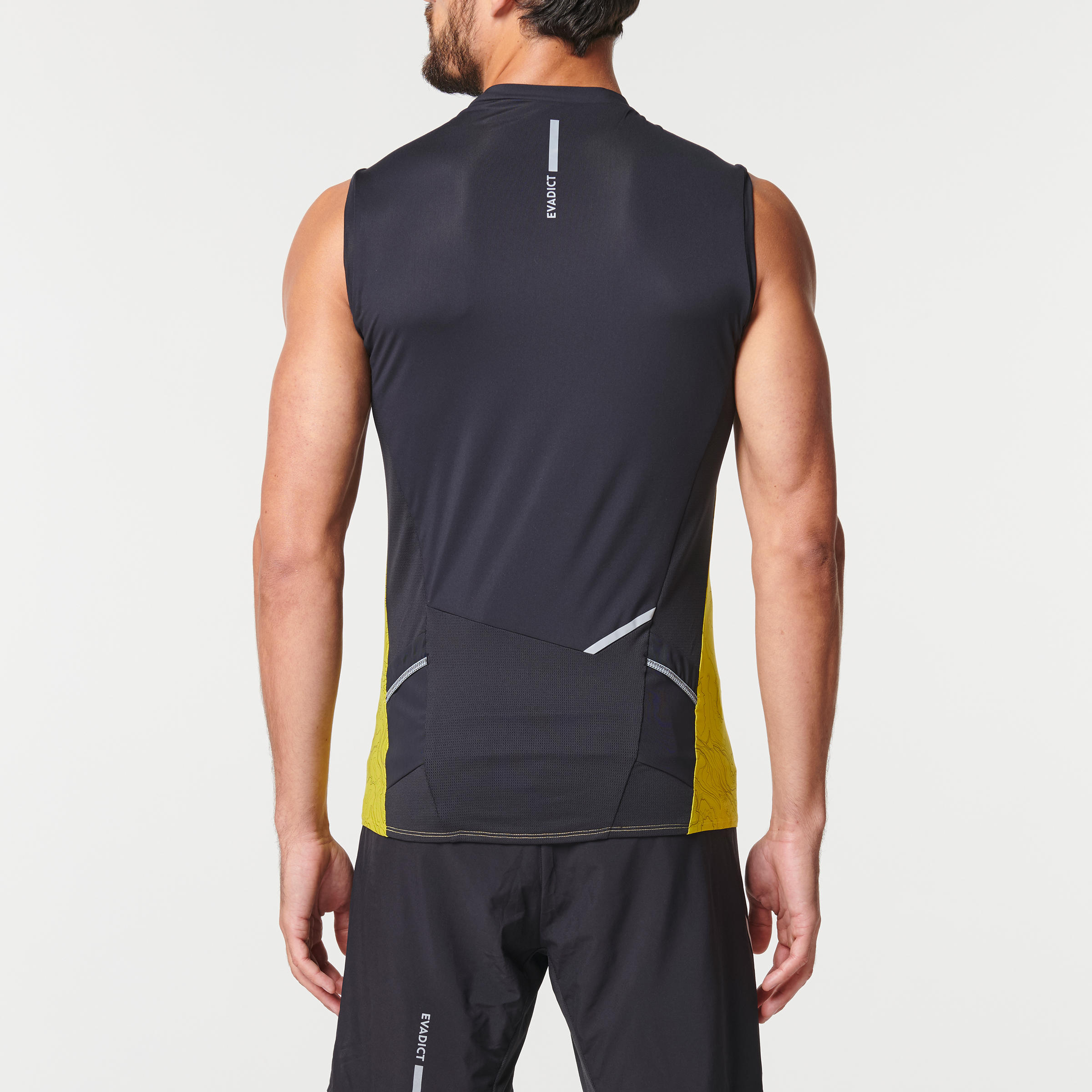 MEN'S TRAIL RUNNIN SLEEVELESS ZIP TOP - YELLOW GREEN  6/18