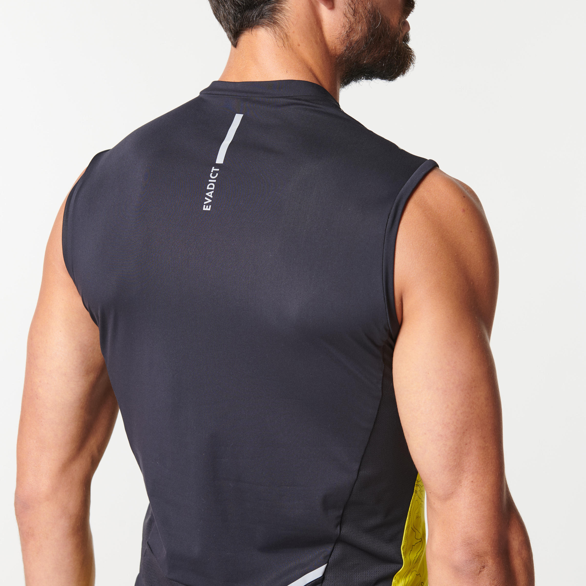 MEN'S TRAIL RUNNIN SLEEVELESS ZIP TOP - YELLOW GREEN  9/18