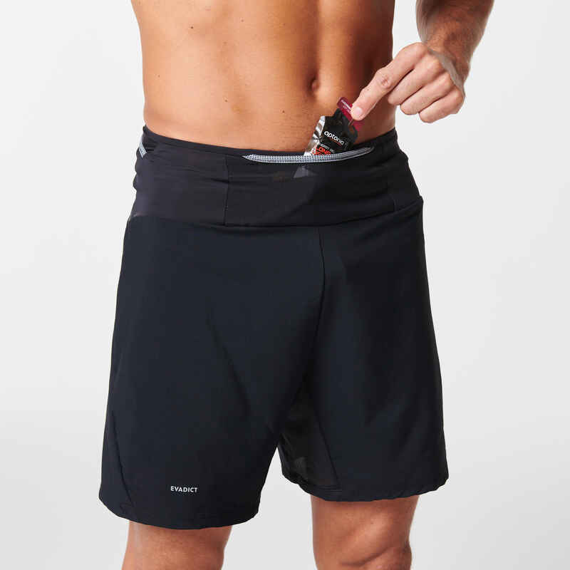 Men's Trail Running Baggy Shorts Black Decathlon