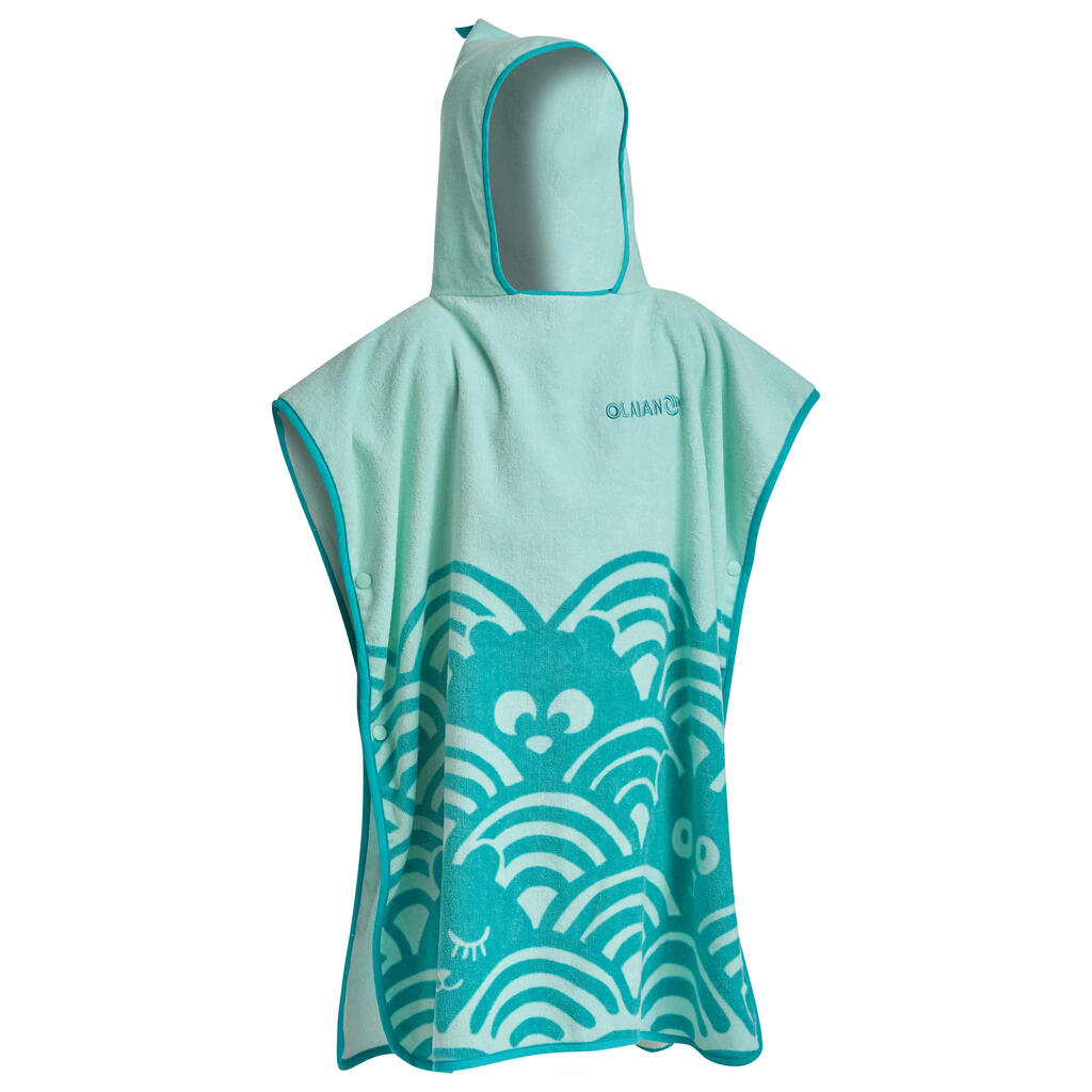 Kids' surf poncho 500 (110 to 135 cm) - cat