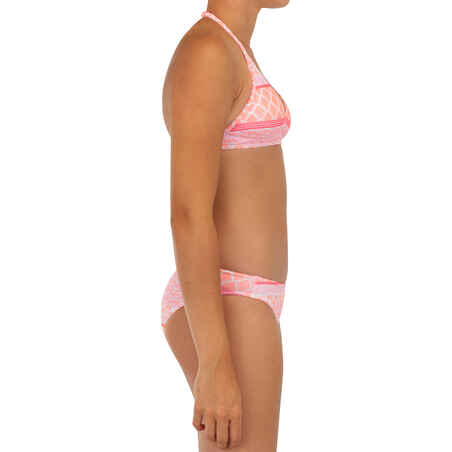 Bikini-Set Mädchen 100 Tami Corail hellrosa/weiß