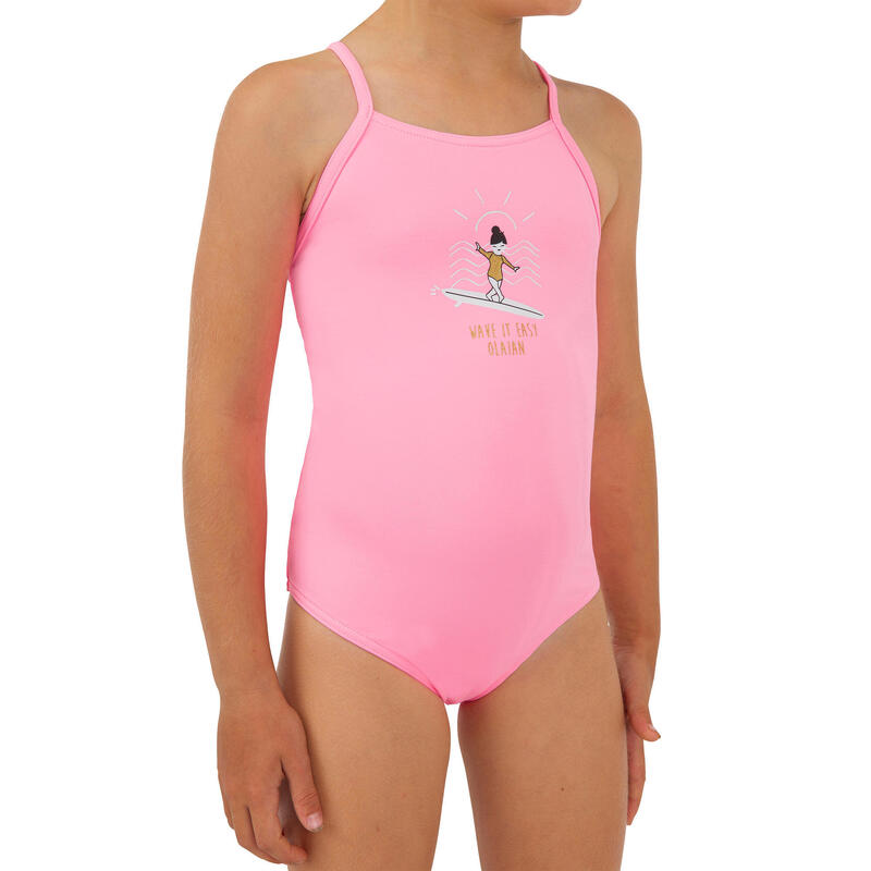 Dívčí plavky jednodílné 100 Hanalei růžové