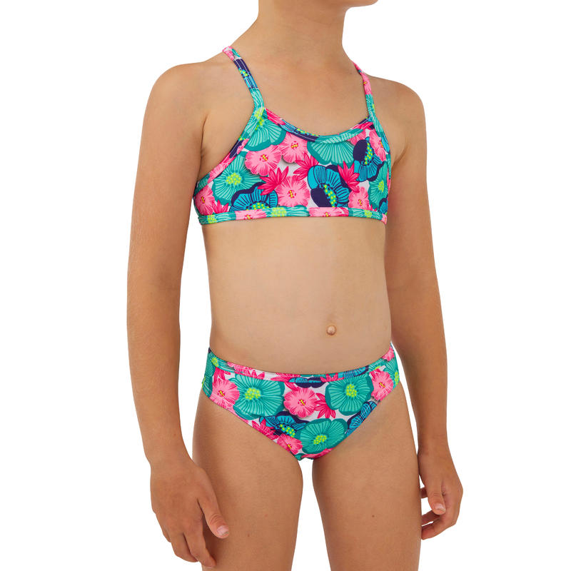 Tirkizni dvodelni kupaći kostim za devojčice BONI 100