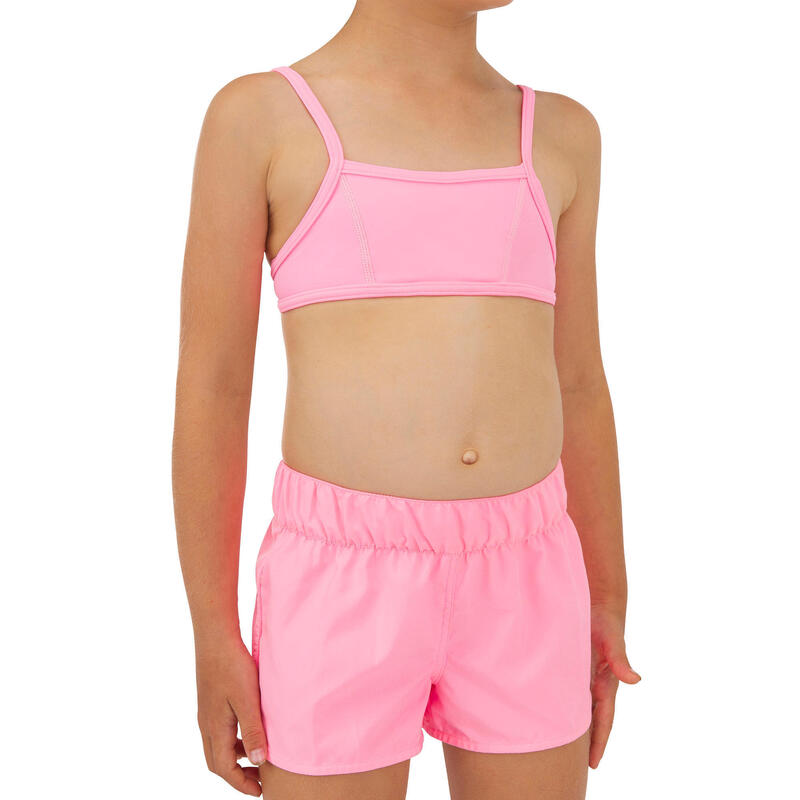 SHORT DE BAIN SURF FILLETTE ROSE KINA 100