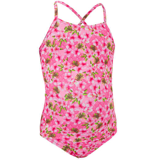 
      Jednodijelni kupaći kostim za surfanje 100 Hanalei za djevojčice ružičasti 
  