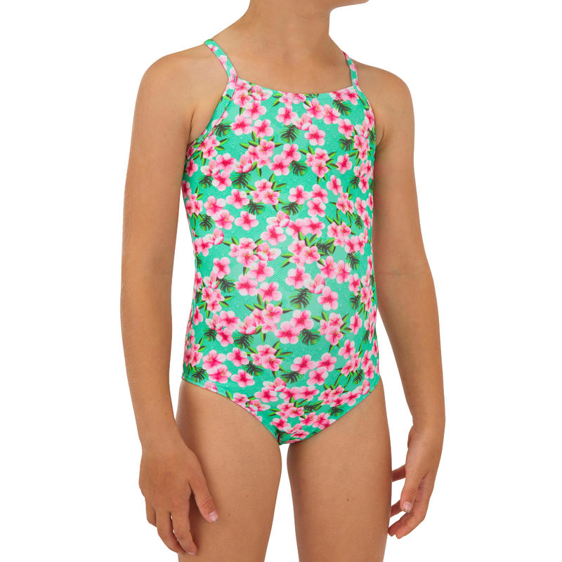 MAILLOT DE BAIN SURF FILLETTE MENTHE HANALEI 100