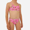 Dvodijelni kupaći kostim za surfanje Boni 100 za djevojčice ružičasti