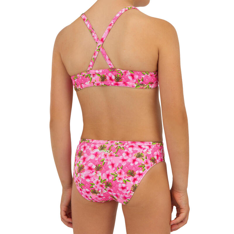 Bikini de Surf BONI 100 Menina Rosa