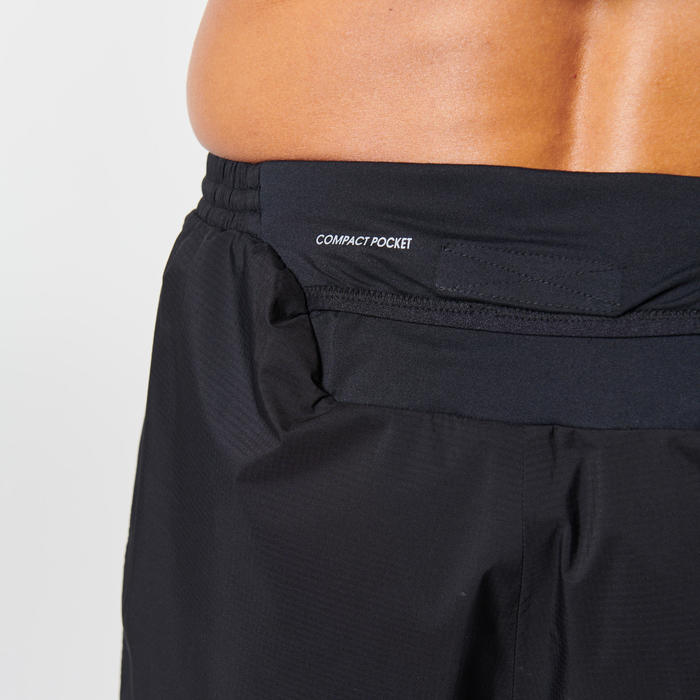 MEN'S TRAIL RUNNING WATERPROOF TROUSERS BLACK Decathlon