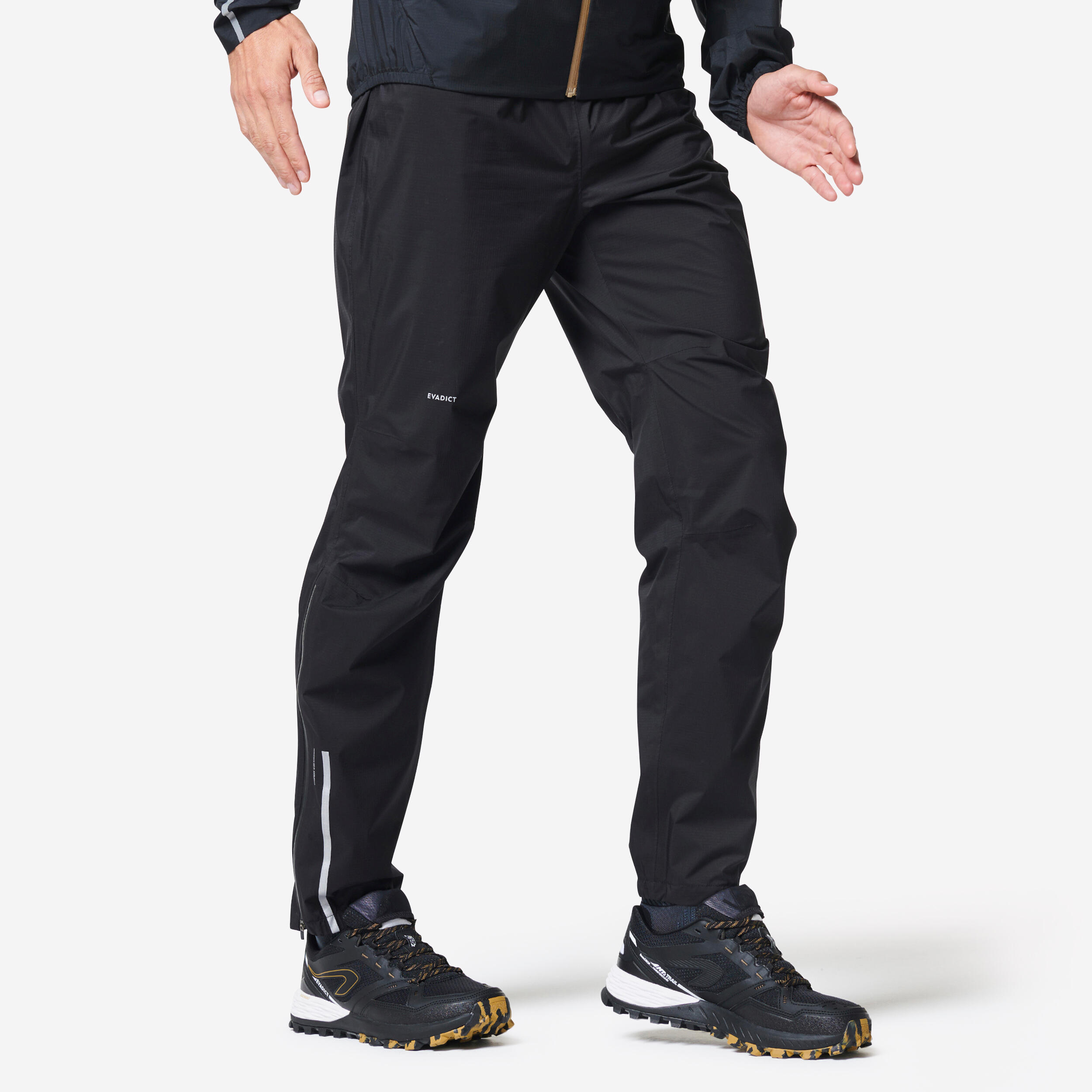 Pantalon de trening impermeabil alergare trail KIPRUN Run 900 Rain Negru Barbati
