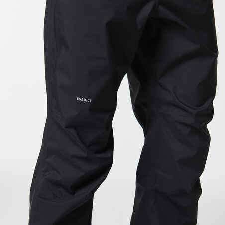 MEN'S TRAIL RUNNING WATERPROOF RAIN TROUSERS - BLACK