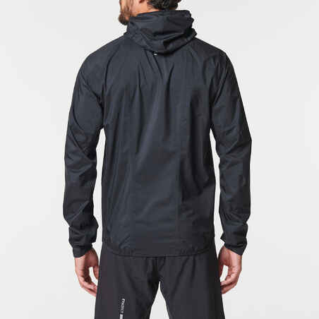 MEN'S TRAIL RUNNING WATERPROOF RAIN LONG-SLEEVED JACKET - BLACK/BRONZE