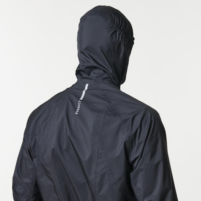 Men's Trail Running Waterproof Jacket Black
