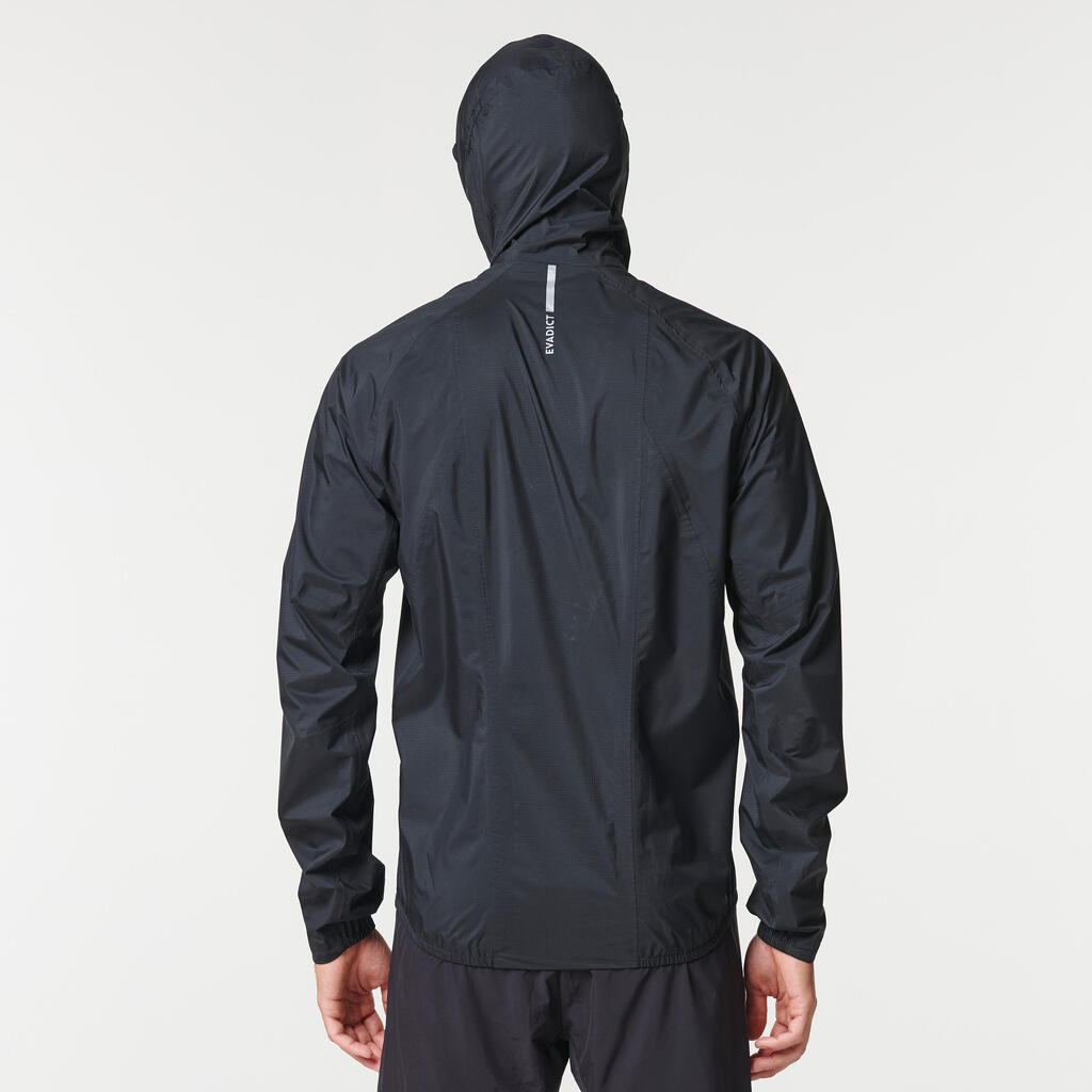 MEN'S TRAIL RUNNING WATERPROOF RAIN LONG-SLEEVED JACKET - BLACK/BRONZE