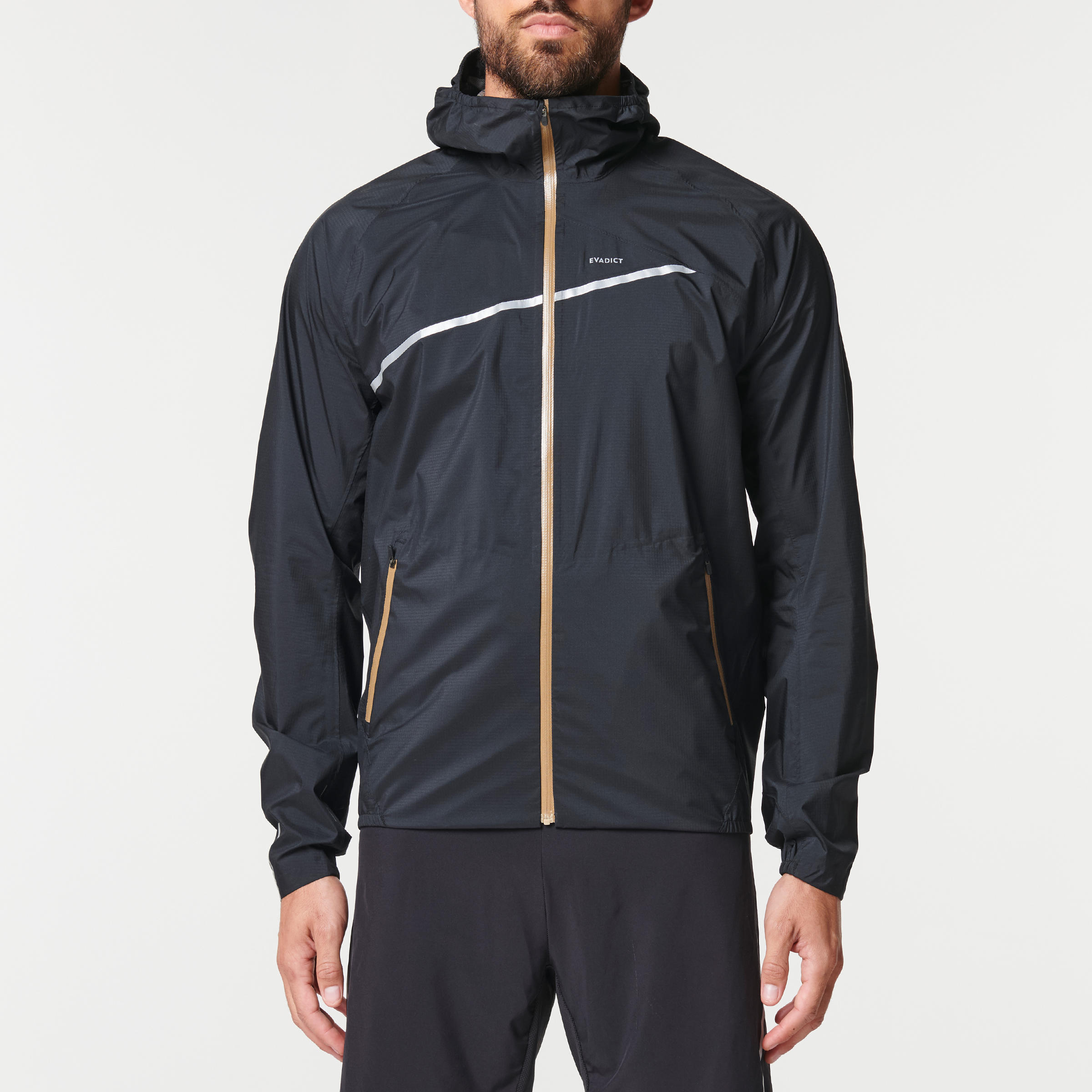 Men's Trail Running Waterproof Jacket Black