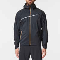 MEN'S TRAIL RUNNING WATERPROOF RAIN LONG-SLEEVED JACKET - BLACK/BRONZE