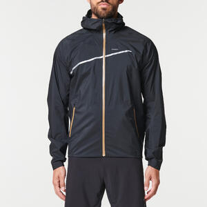 Chaqueta impermeable running y trail running Hombre - KIPRUN Run 500 Rain Negro