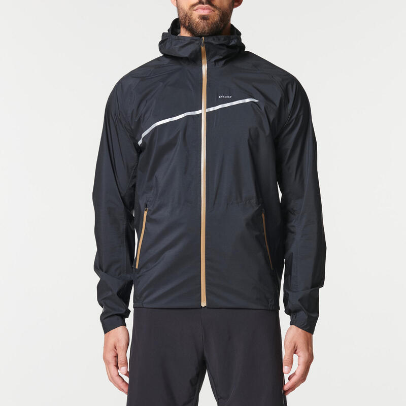 Chaqueta cortavientos trail running impermeable Hombre bronce