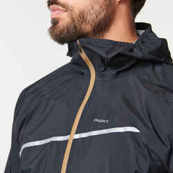 MEN'S TRAIL RUNNING WATERPROOF RAIN LONG-SLEEVED JACKET - BLACK/BRONZE