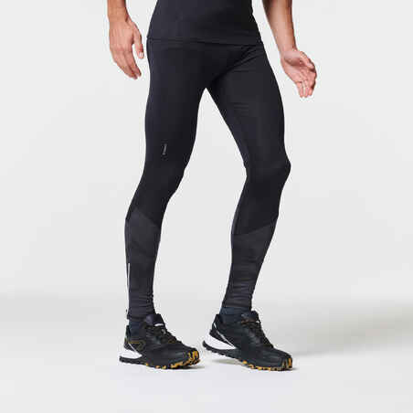 MEN'S TRAIL RUNNING TIGHTS - BLACK/GREY