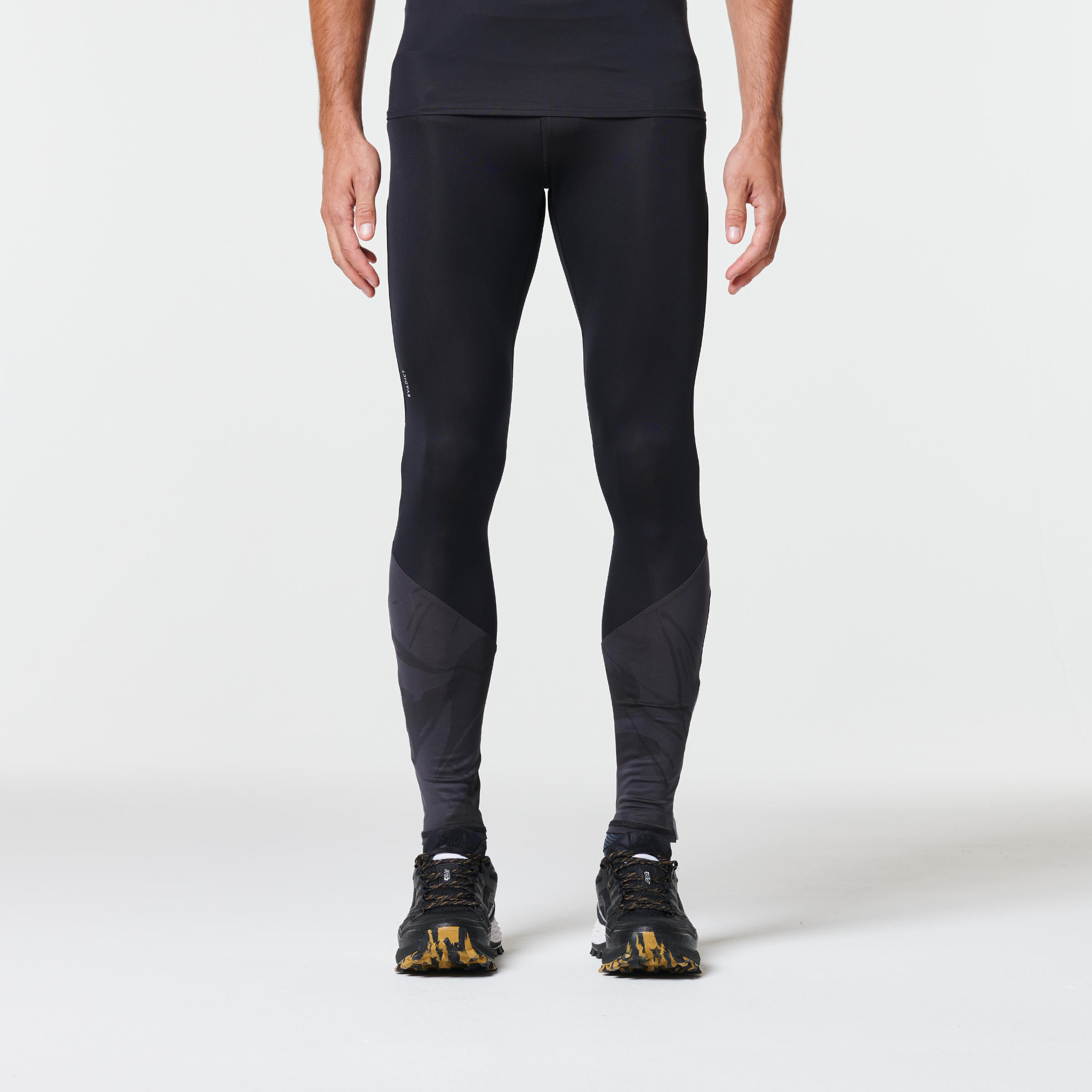 MEN'S TRAIL RUNNING TIGHTS - BLACK/GREY 6/12