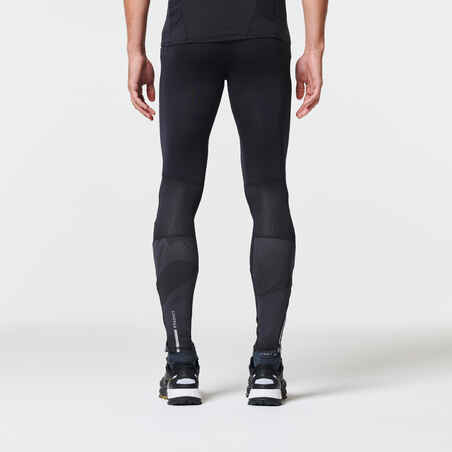 MEN'S TRAIL RUNNING TIGHTS - BLACK/GREY