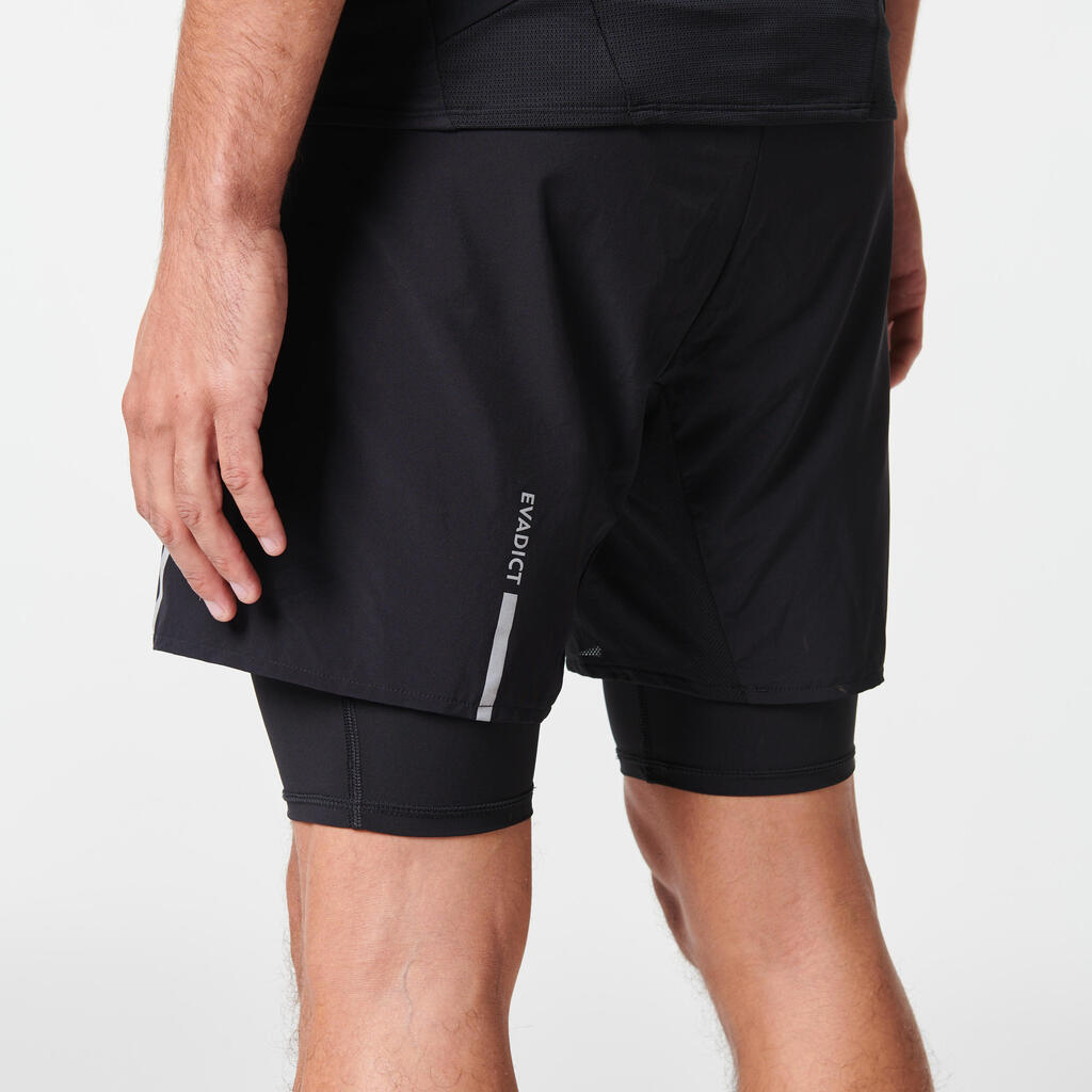 MEN'S COMFORT TRAIL RUNNING TIGHT SHORTS - KHAKI