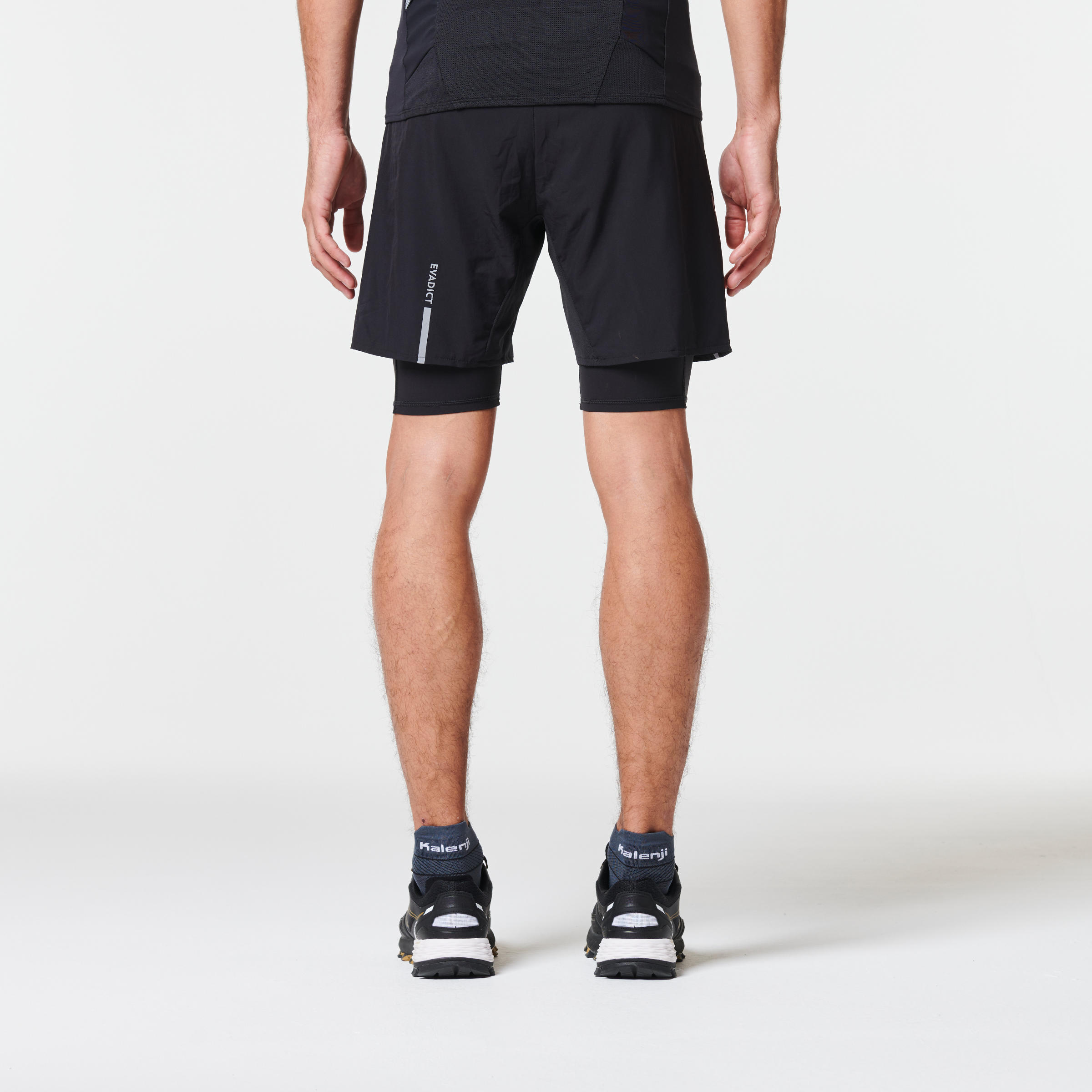 Short cuissard de course en sentier homme - noir - EVADICT